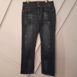 Montero mens dark blue denim distressed 32 X 30